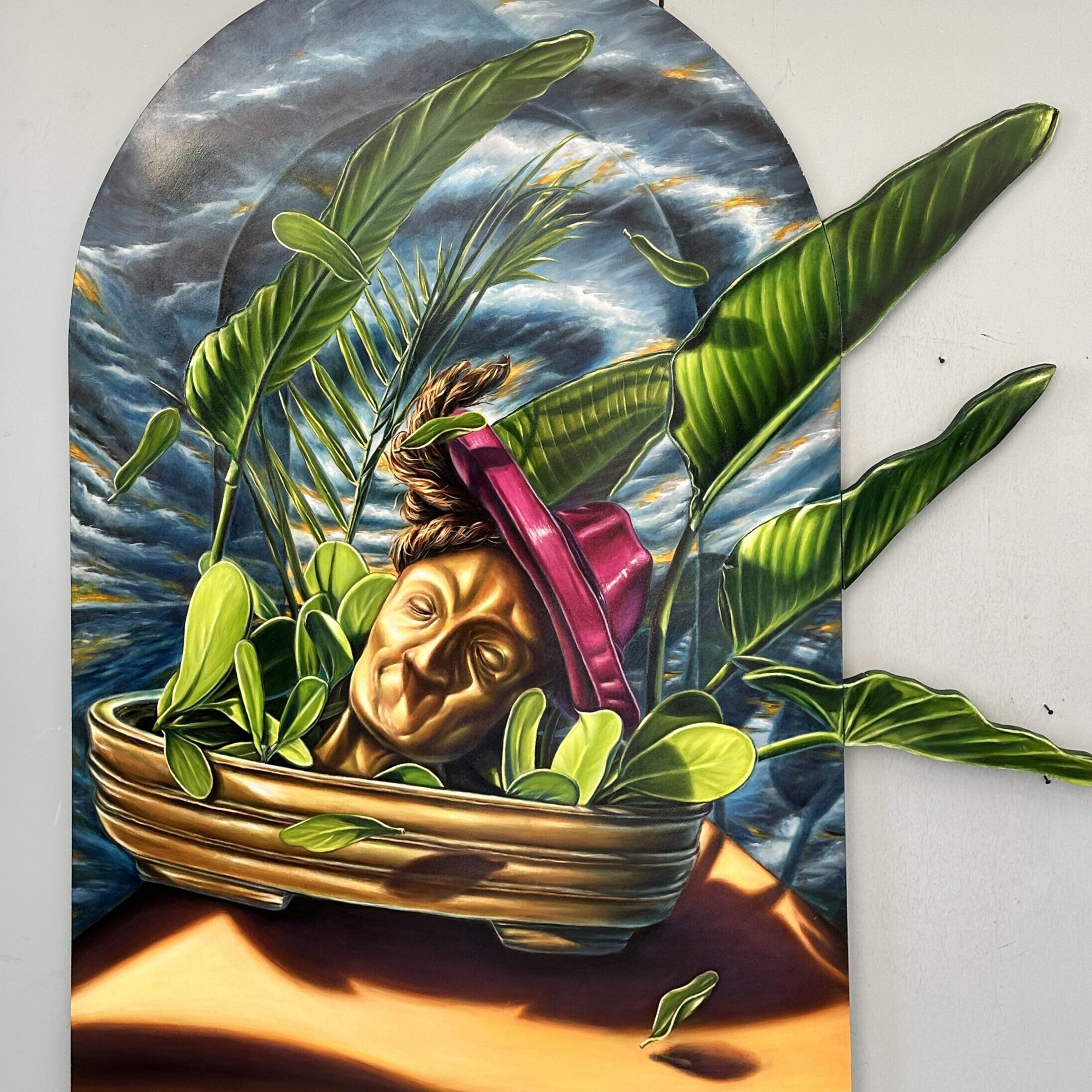 Sinuhe Vega, The Tempest, Oil on Birchwood, 2024